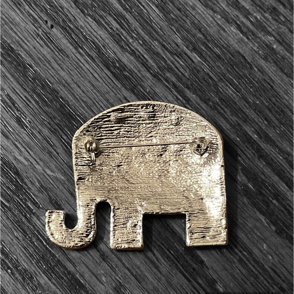 🇺🇸Blingy Sparkly Patriotic Red White & Blue Republican Elephant Silver Brooch! - Picture 2 of 8